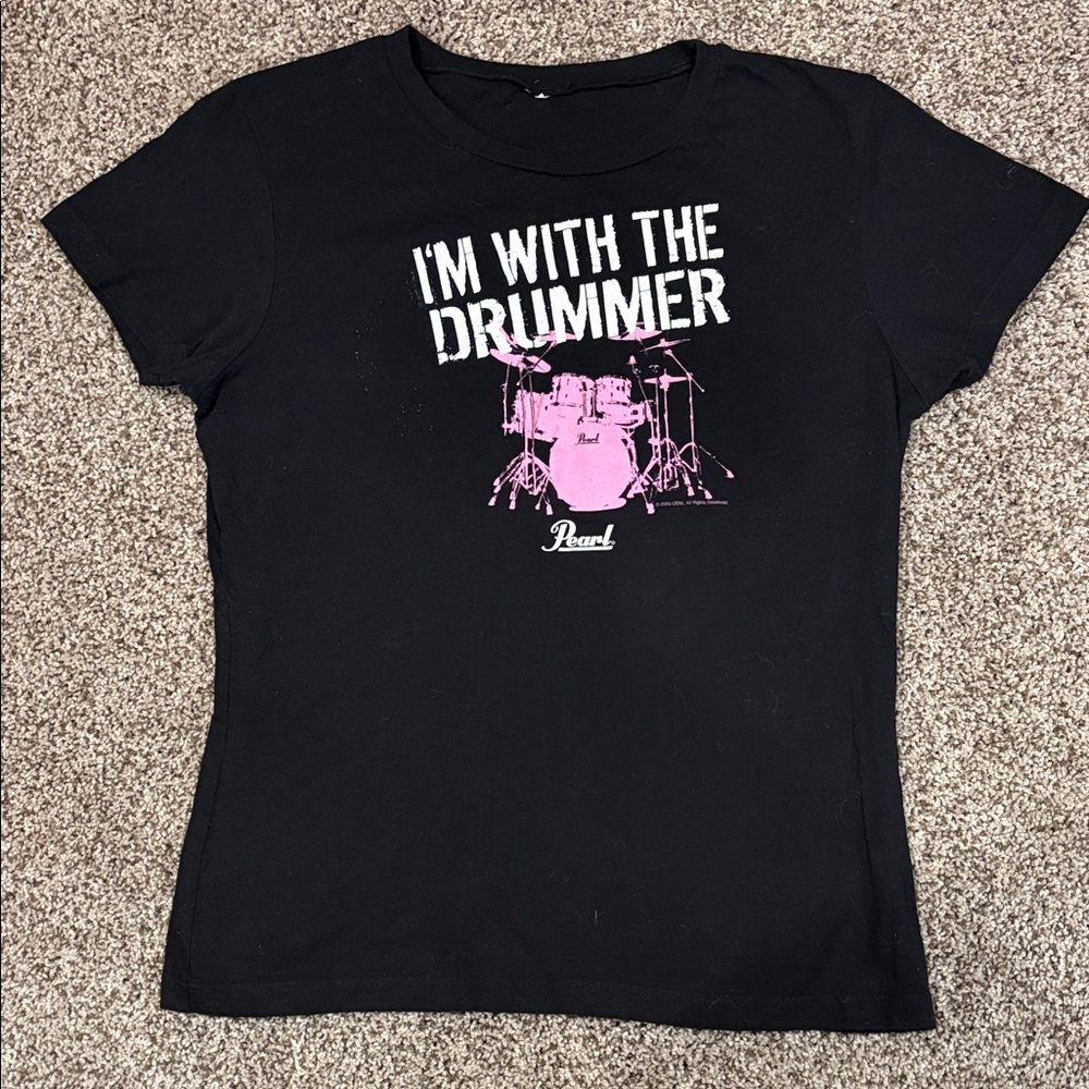 Pearl Drums I’m With The Drummer Baby Tee Size L